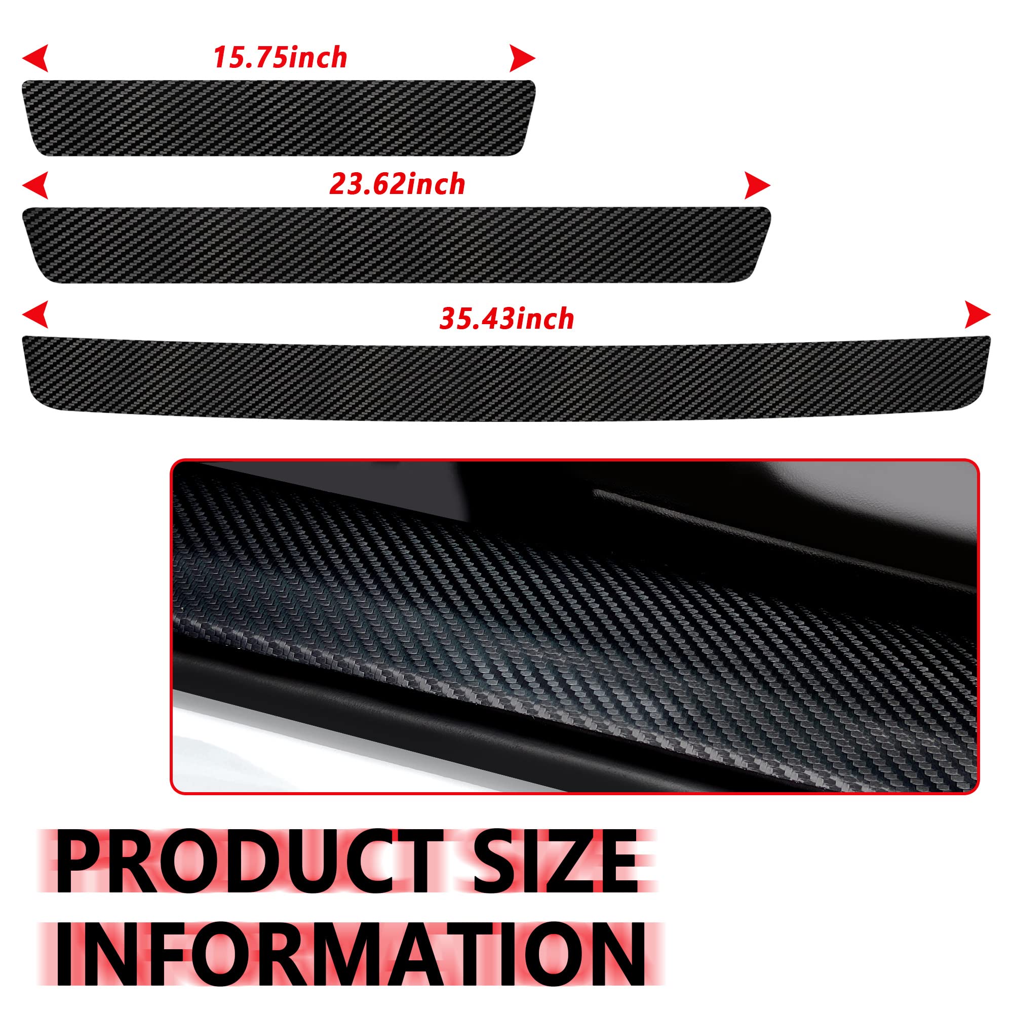 Car Door Edge Guards Carbon Fiber Car Door Sills Profector Stickers Anti-Scratch and Waterproof Bumper Decoration for Cars Door Entry Guard Fit for Car/SUV/Truck (Carbon fiber-5Pcs)