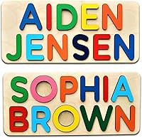 Vista 1 de Rompecabezas de madera personalizado con nombre para niños, juguetes educativos personalizados de aprendizaje temprano para bebés, primer