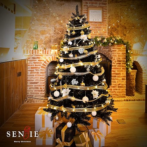 Miniatura 6 de Árbol de Navidad artificial clásico árbol de Navidad con soporte de metal sólido, 567 pies, sin luz.