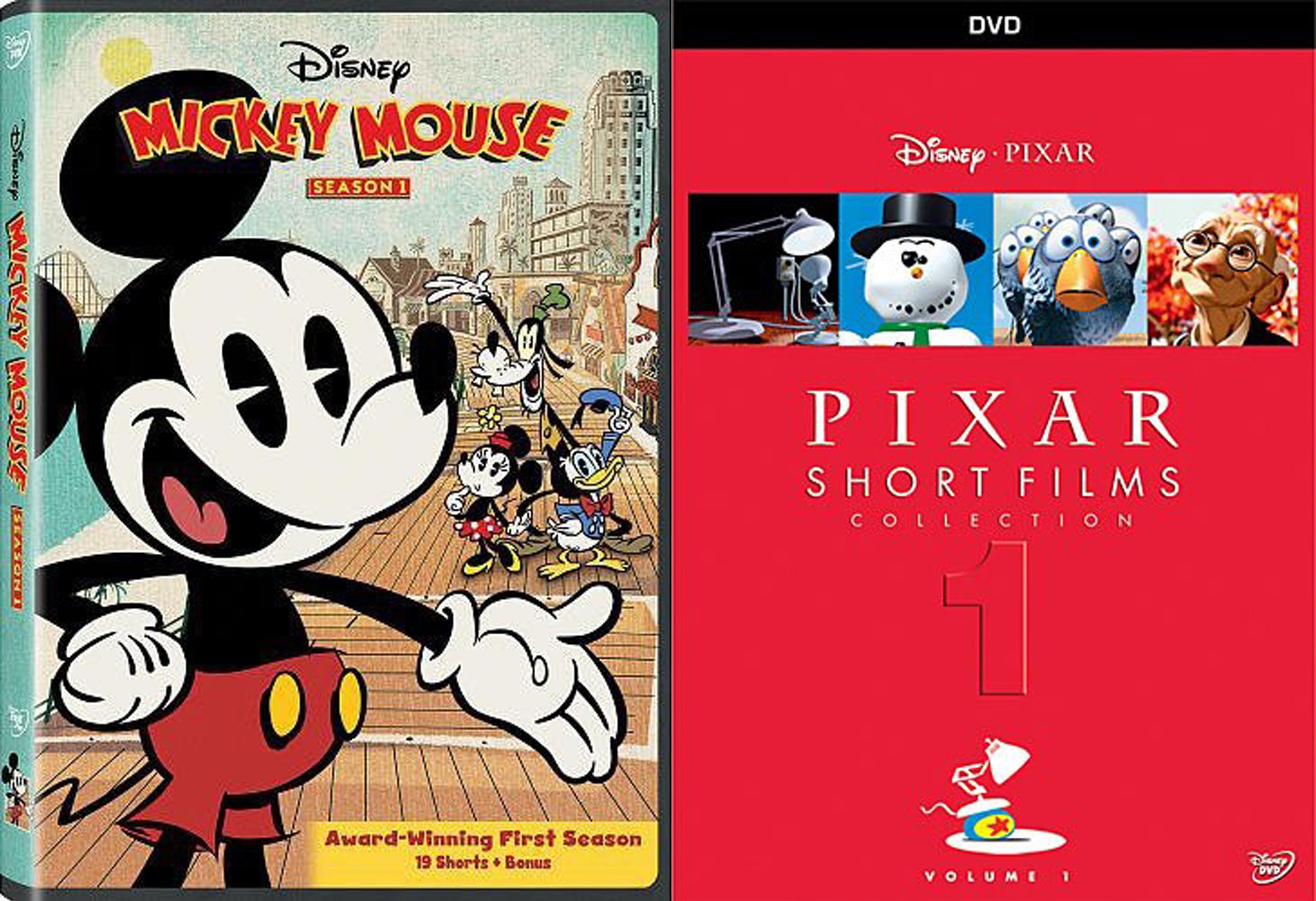 Walt Disnet Shorts Collection - Mickey Mouse Season 1 & Pixar Short Fimls Collection 2-DVD Bundle