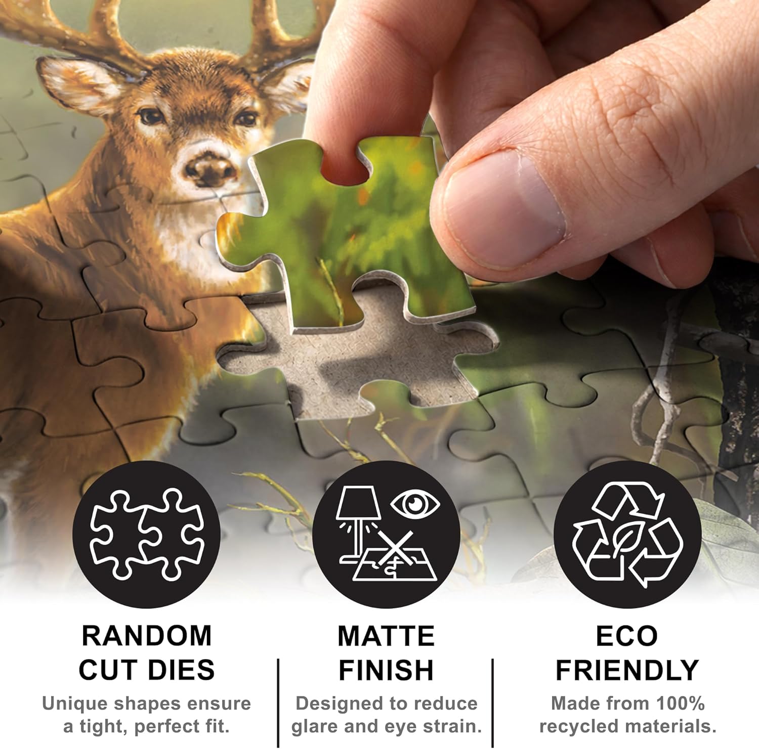 MasterPieces 1000 Piece Jigsaw Puzzle for Adults, Family, Or Youth - Backcountry Buck - 19.25"x26.75"