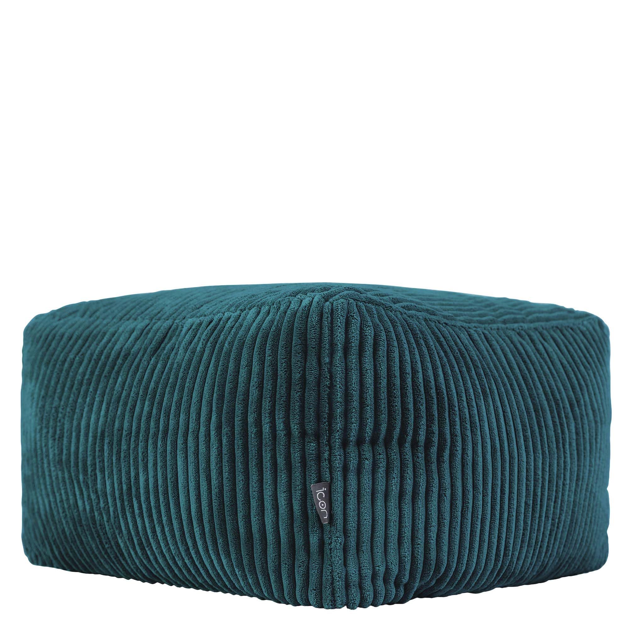 icon Amara Small Cord Bean Bag Footstool with Filling Included, Teal โ image 1