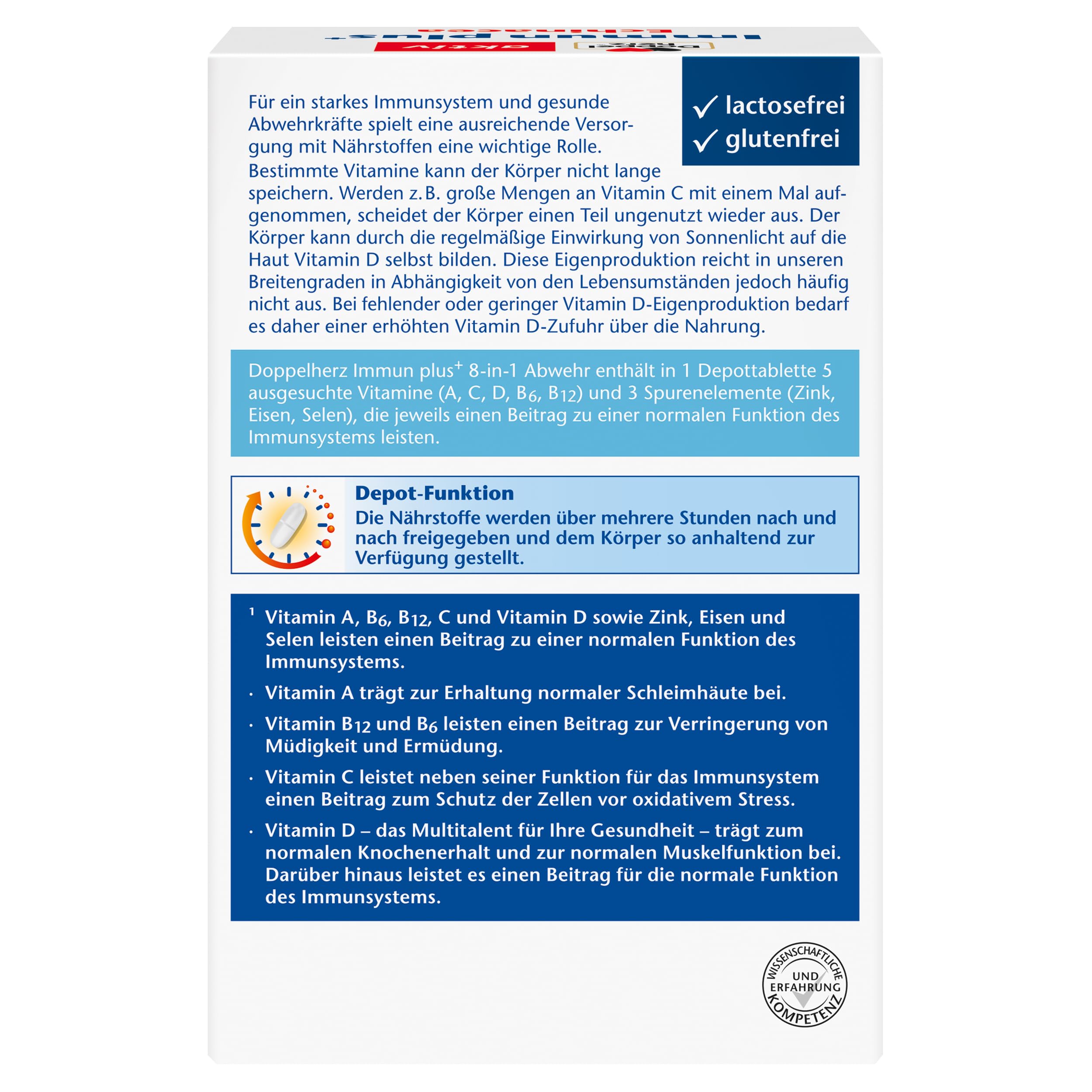 Doppelherz Immun plus Echinacea 8-in-1 Abwehr - Mit Vitamin C, Vitamin D und Zink als Beitrag zur normalen Funktion des Immunsystems - 120 Depot-Tabletten