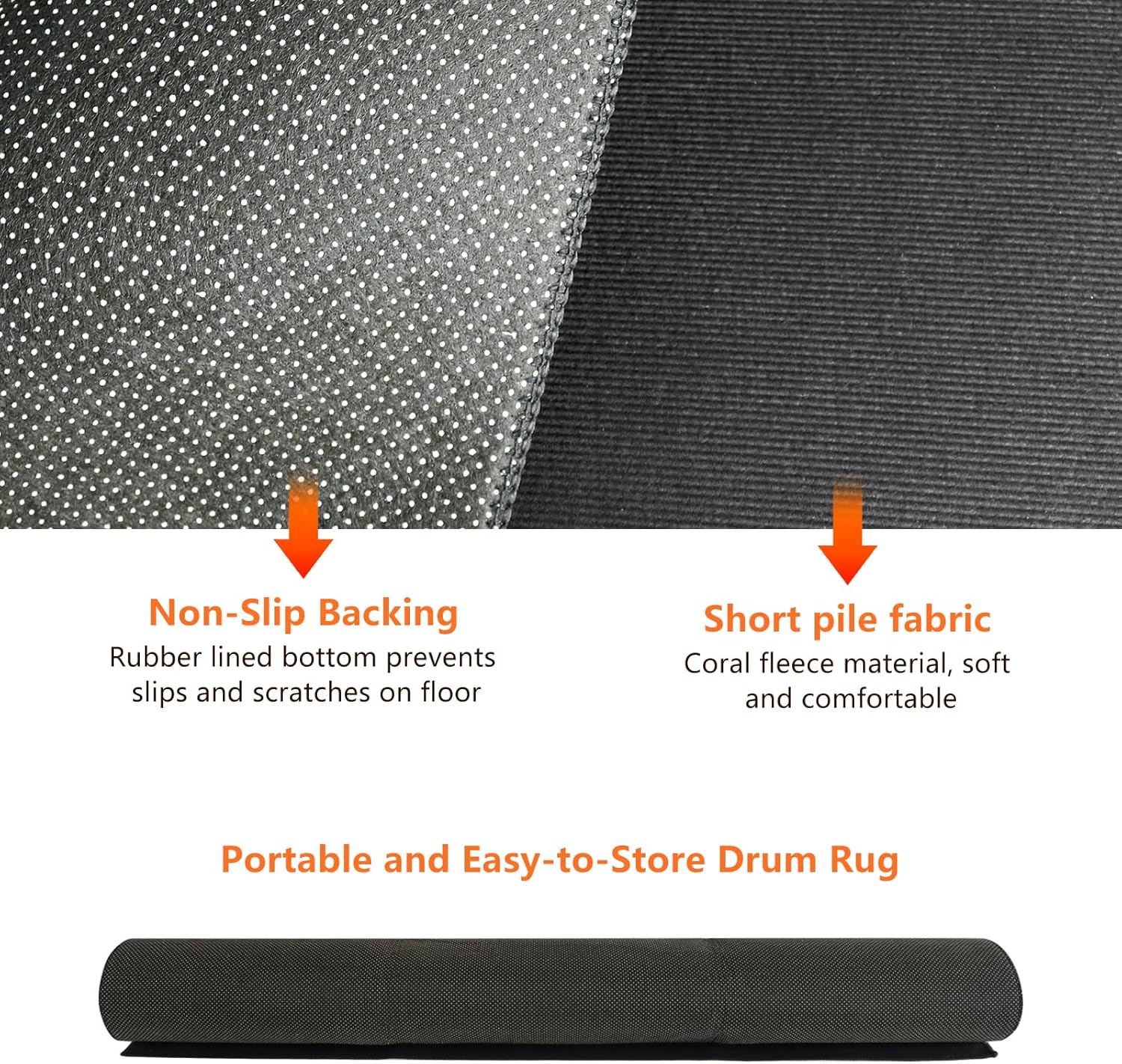 4x6ft Drum Rug, 5mm Thickened Soundproof Music Rug for Drummers, Drum Rug Mat with Non-Slip Grip Bottom, Drum Carpet for Electric and Jazz Drum Sets, Drum Accessories Gift for Drummers