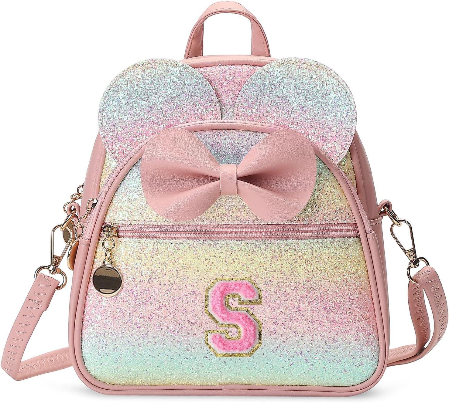 Birthday Gift for 2 3 4 5 6 7 8 9 10 Year old Girls Personalized Initial Mini Backpack Purse for Toddler Kids-Shine-S - Image 8