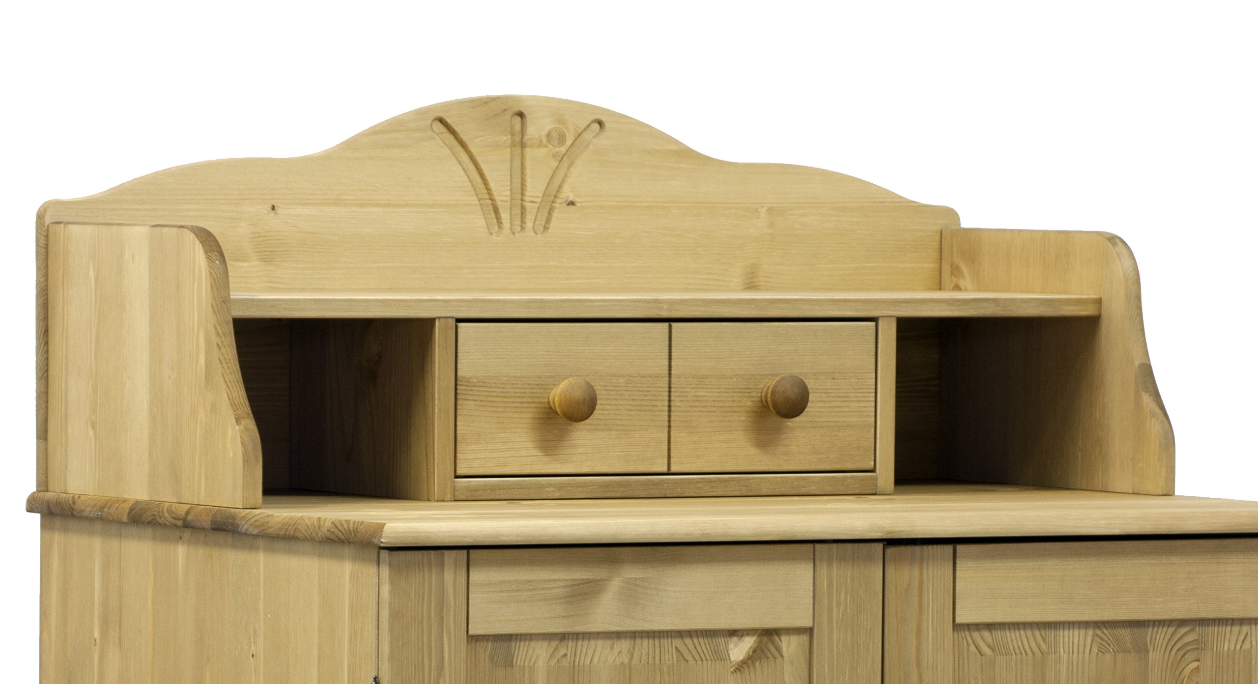 clever-moebel PC-Schrank aus Kiefernholz mit Aufsatz - gelaugt, Computerschrank Büro