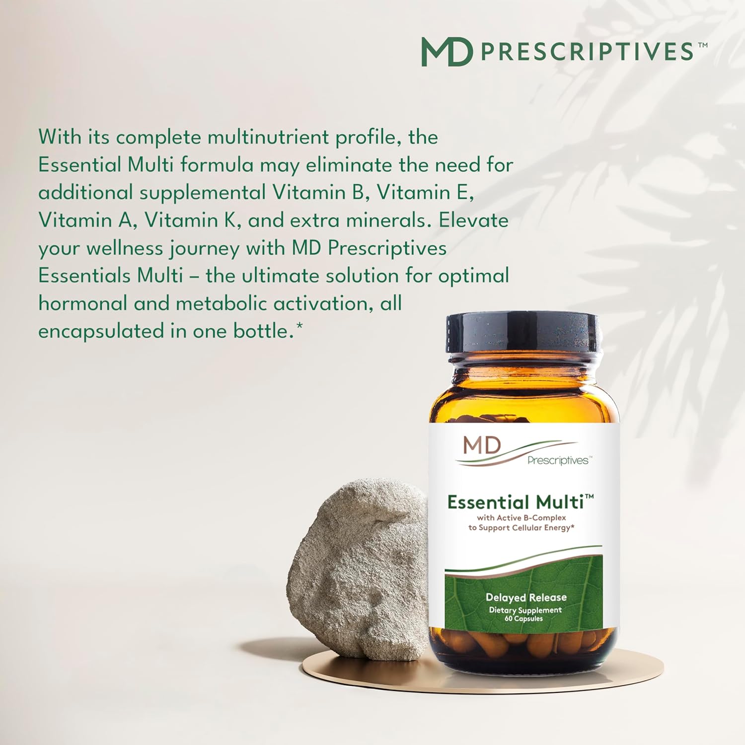 MD Prescriptives - Essential Multi (Delayed Release) - Multivitamin Mineral Complex Supplement for Enhanced Hormone Support - 60 Capsules