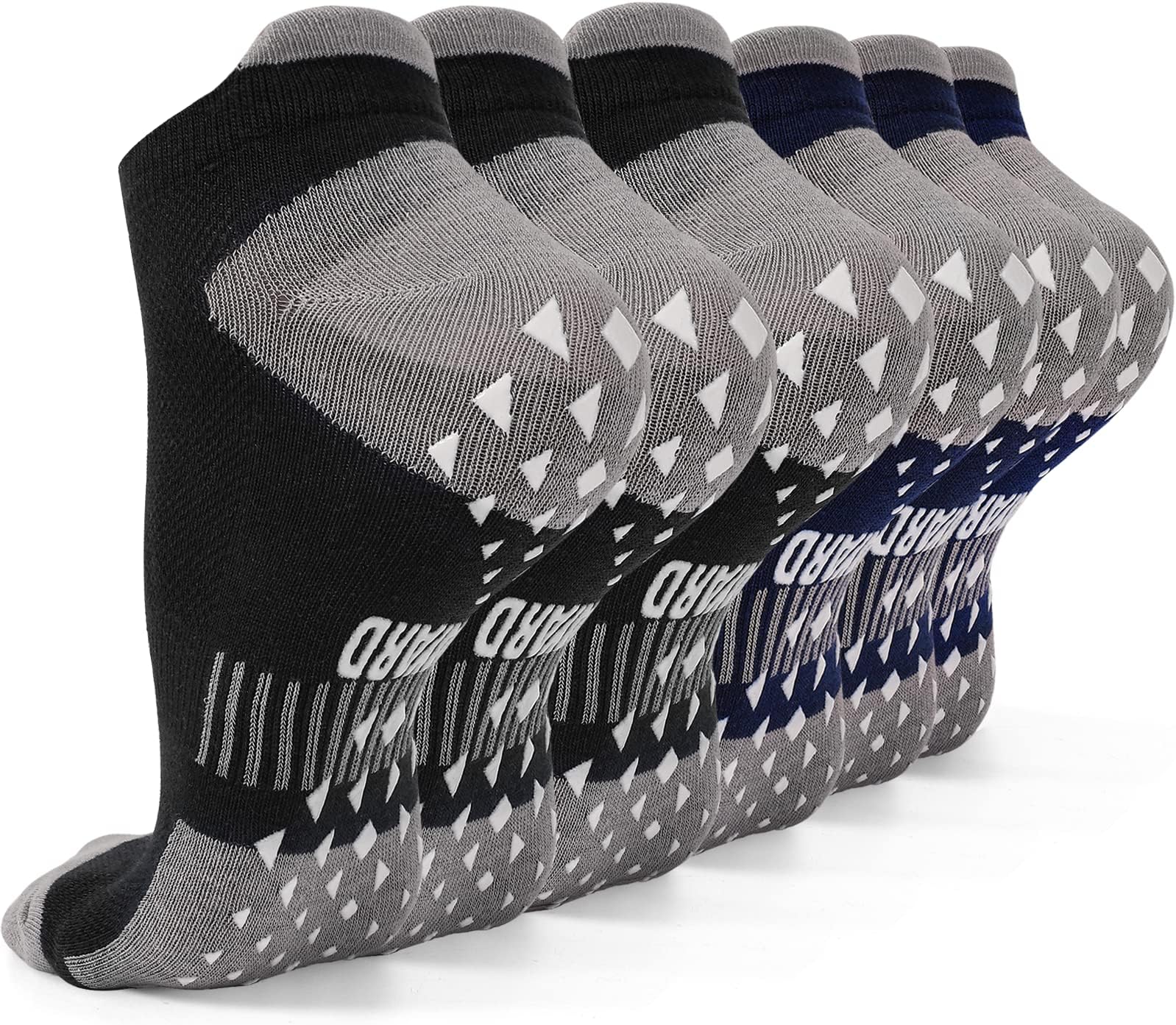 NOVAYARD 6 Pairs Non Slip Yoga Socks Pilates Hospital Gripper Socks Men Women