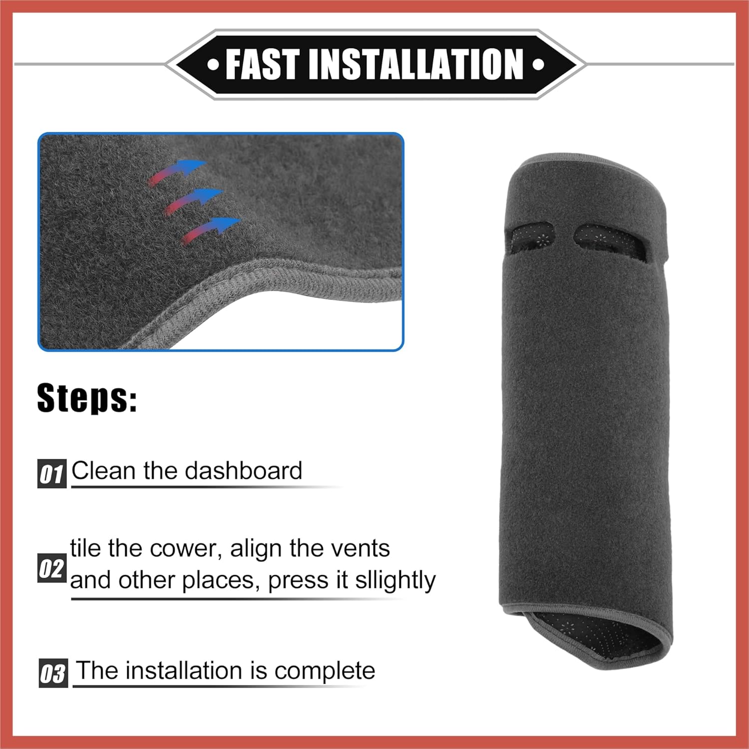 ACROPIX Car Dashboard Cover Compatible for Hyundai Elantra 2001-2006, Protective Polyester Gray Center Console Interior Trim Dash Cover Mat Car Parts