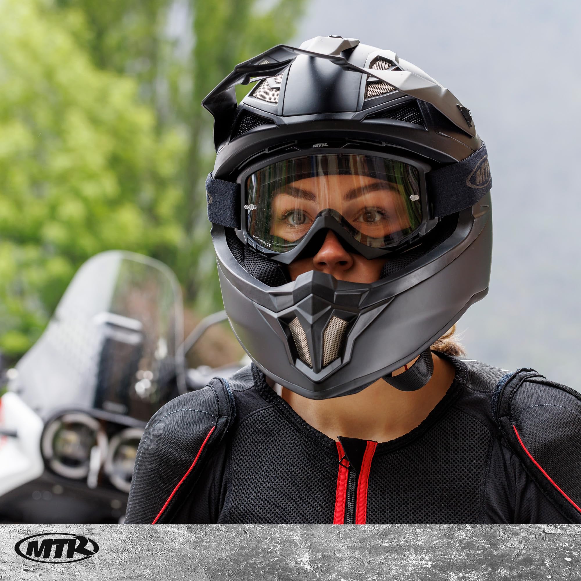 MTR S8 Pro Motocross Brille, Motorradbrille mit Schaumstoffausstattung, Crossbrille mit Klarer & Beschlagfreier Scheibe, Auch als MTB Brille für Fullface Helm Geeignet
