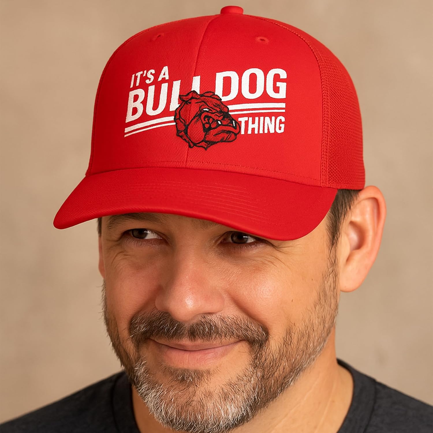 Its a Bulldog Thing Hat – Bull Dog Cap, Georgia Hats, Georgia Baseball Cap, Georgia Trucker Cap, Snapback Adjustable Red