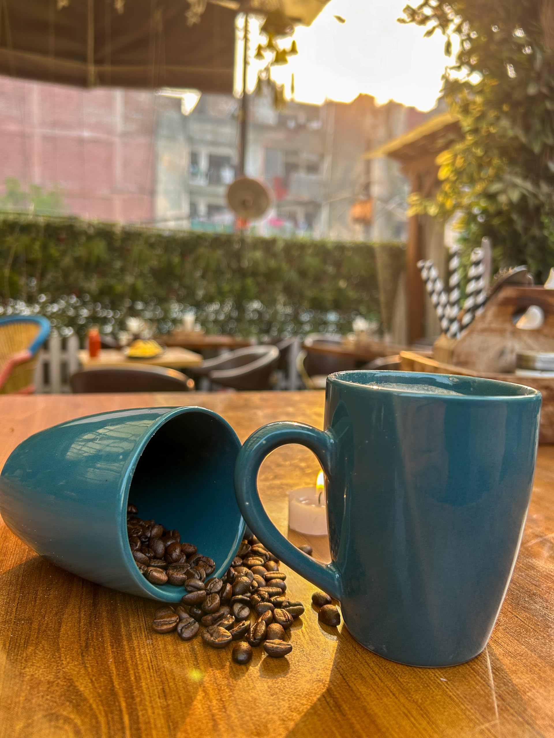 IZZYLYF 'Solid Bliss Teal Green' Ceramic Coffee Mugs Set of 2-300 ml Each | Microwave Safe Coffee Mugs with Handle for Tea, Coffee & Latte | Coffee Mugs for Gifting, Home, Cafe & Office Use