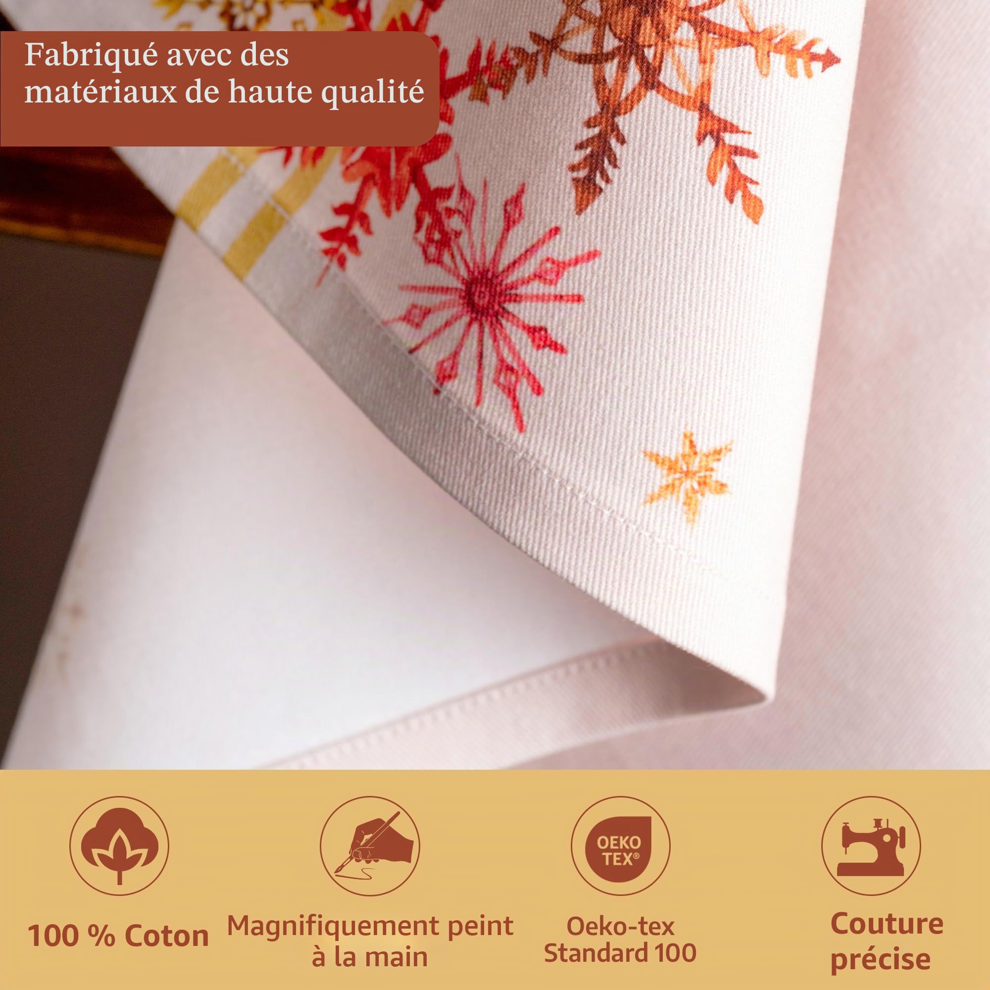 Maison d'Hermine Crystal Star Lot de 3 torchons de cuisine, bar multi-usages doux et absorbants 100 % coton - Printemps/été - 50 x 70 cm