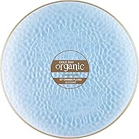 Vista 80 de PARTY BARGAINS 7" & 10" Organic Collection Hammered Appetizer and Dinner Plates Combo with Gold Rim – Transparent White, 32-Pack Disposable Plastic
