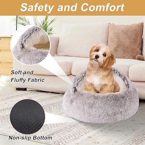 Miniatura 4 de Camas para perros pequeños, cama tipo cueva para gatos, cama lavable para gatos, cama acogedora para mascotas para perros o gatos, cama
