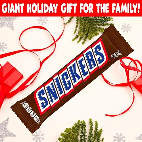 Miniatura 3 de CANDYMAN Paquete de 2 Snickers Slice n Share Giant Candy Bar Chocolate 1 libra Chocolate con leche cacahuetes caramelo y caramelos turrón