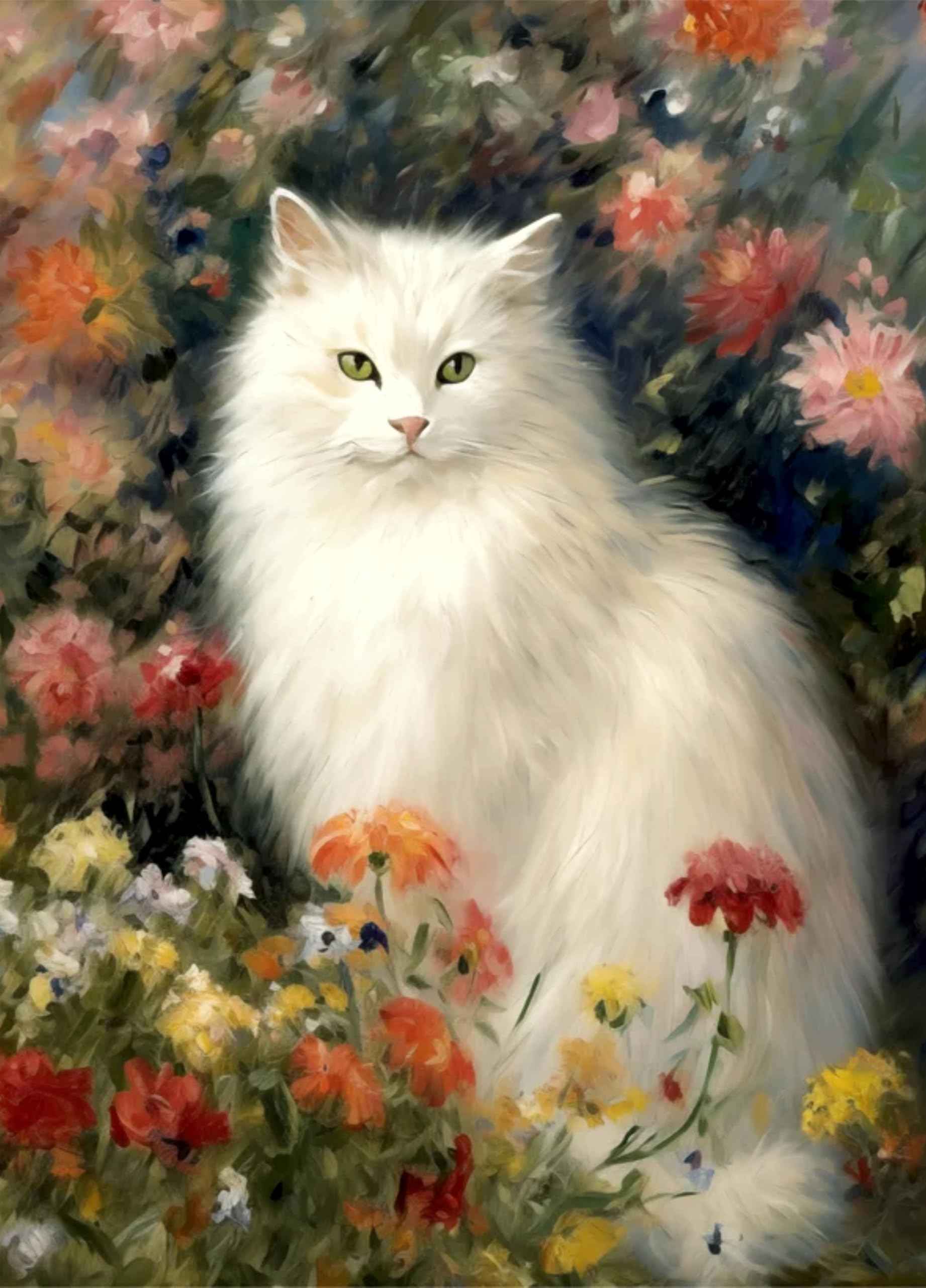 Papel de arroz de gato blanco para manualidades y decoupage de 29 x 40,3 cm