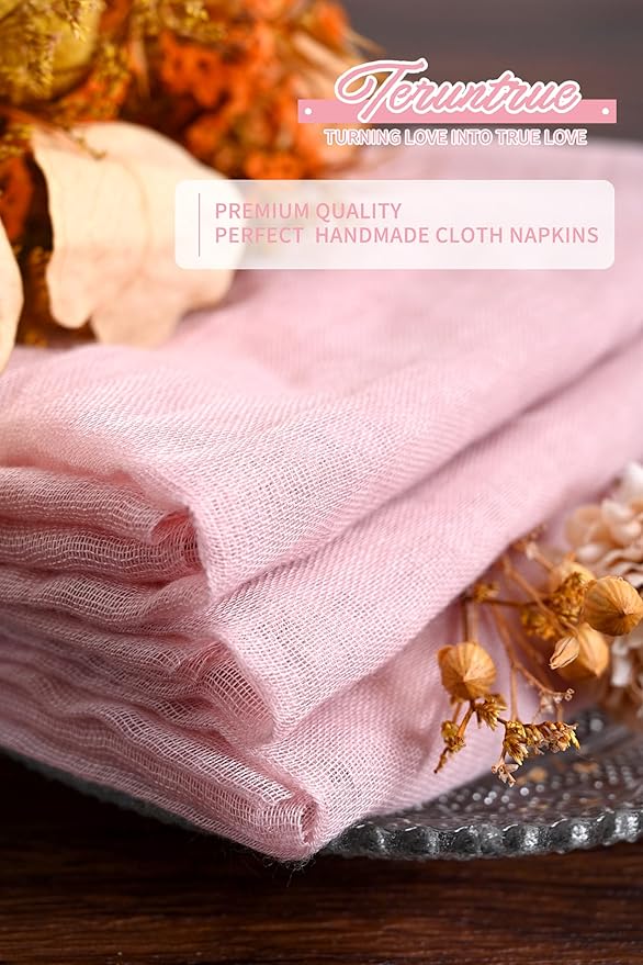 Servilletas de Tela Teruntrue 30 Piezas Rosa Bebé 20x20 Pulgadas miniatura 6