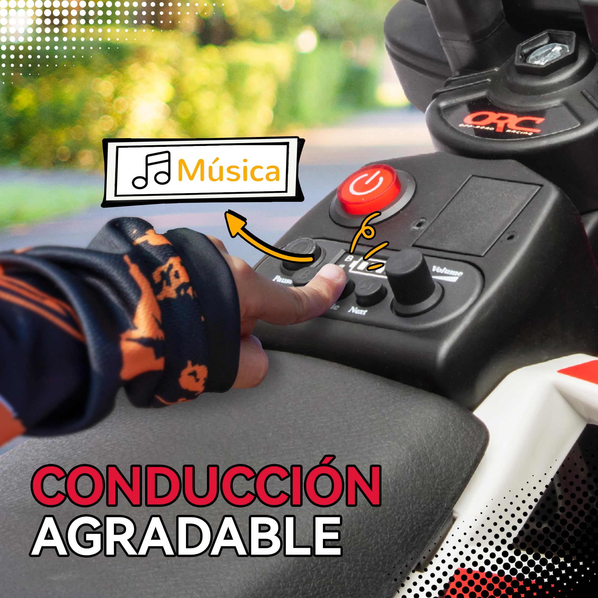 AIYAPLAY Moto Eléctrica Infantil 12V 2,4-5 km/h con Ruedas Auxiliares Desmontables, Carga 30 kg, Rojo