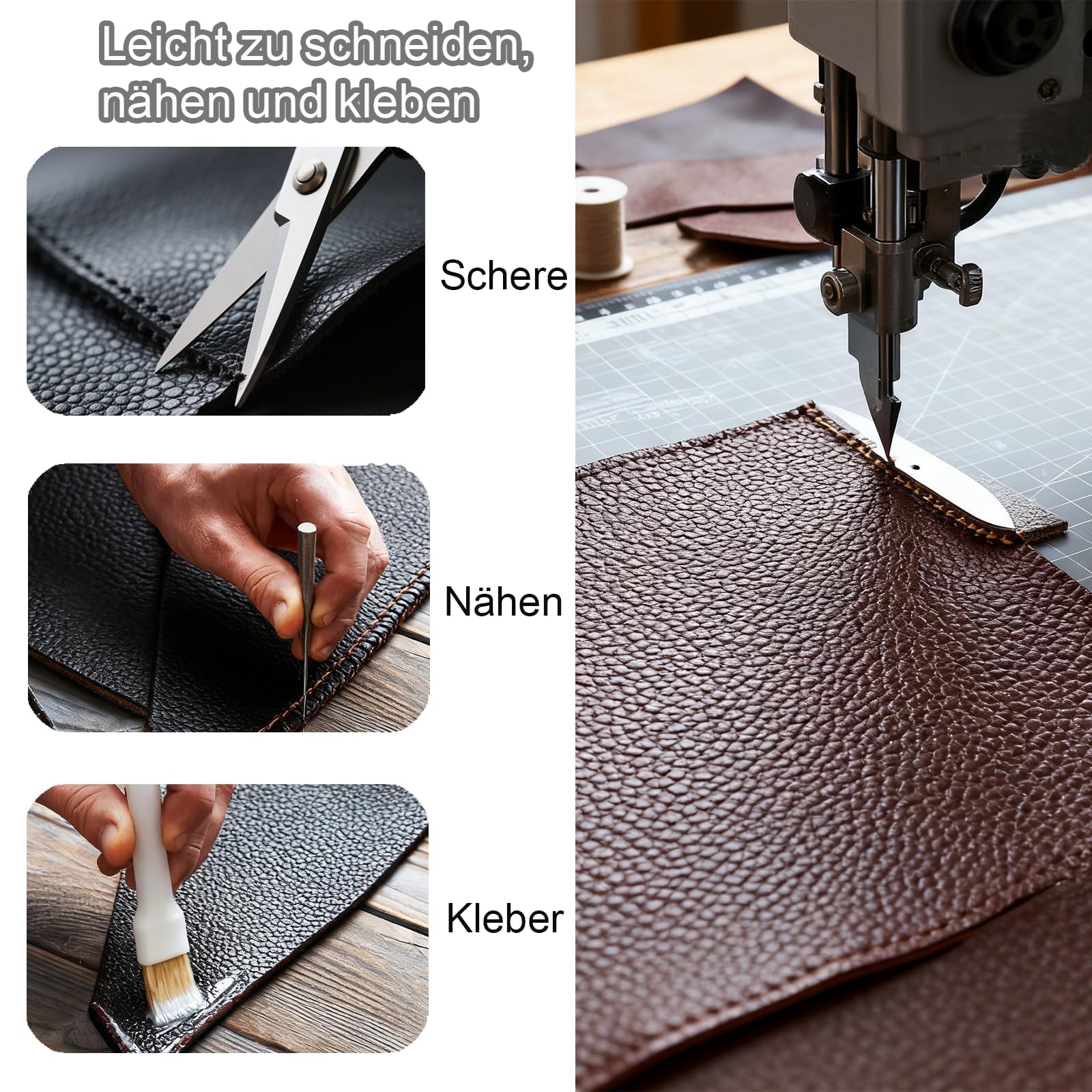 Tela de piel sintética por metros, 500 x 140 cm, piel sintética suave, resistente al agua, tela para muebles, asientos de coche, fundas para sillas, color marrón