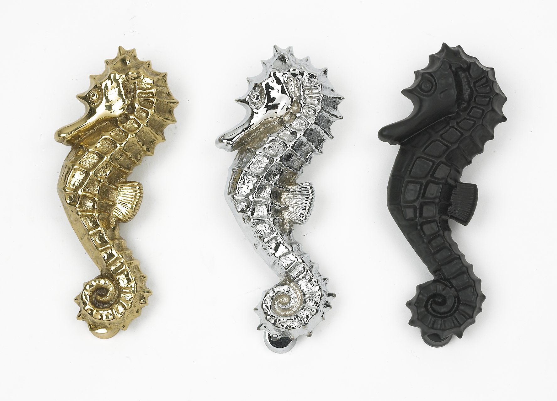 Black Country Metal Works Black Door Knocker (Seahorse) ( Iron)
