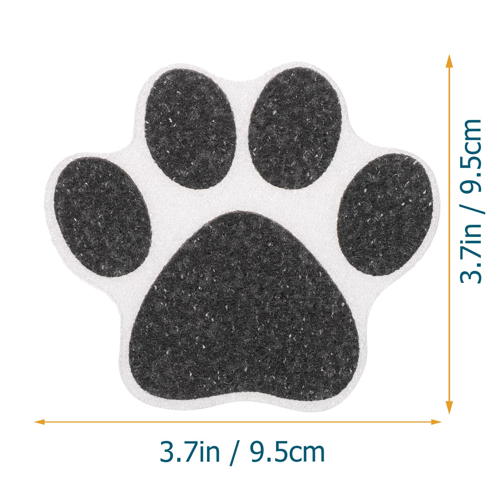 Shower Stickers 10 Pack Non Slip Paw Print Bathtub Stickers, Dog Footprint Stickers Lovely Anti-Skid Stair Floor Decals Bathtub Appliques Pet Party Decorations (Black)