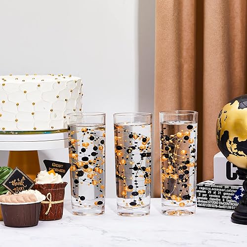 Miniatura 6 de Guirnalda de perlas artificiales para velas flotantes, cuentas de perlas sintéticas, guirnalda de perlas para decoración de jarrones, relleno de