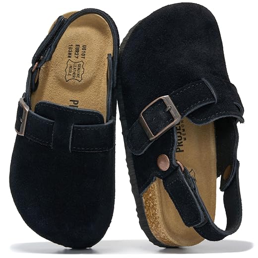 Project Cloud Kids 100% Genuine Leather Non Slip Clogs with Cork Footbed