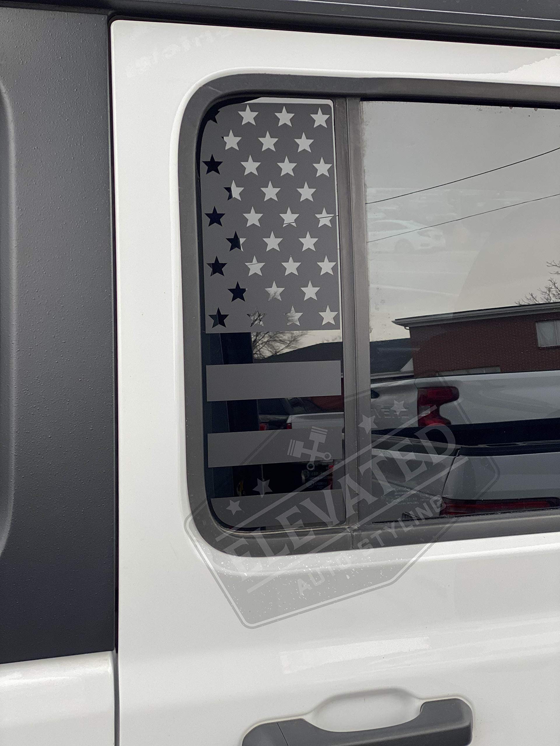 Amazon.com: ELEVATED AUTO STYLING- Side Small Window American Flag Decal  Compatible with Jeep Wrangler JL 2018-2022, Gladiator 2022 Matte Black :  Automotive