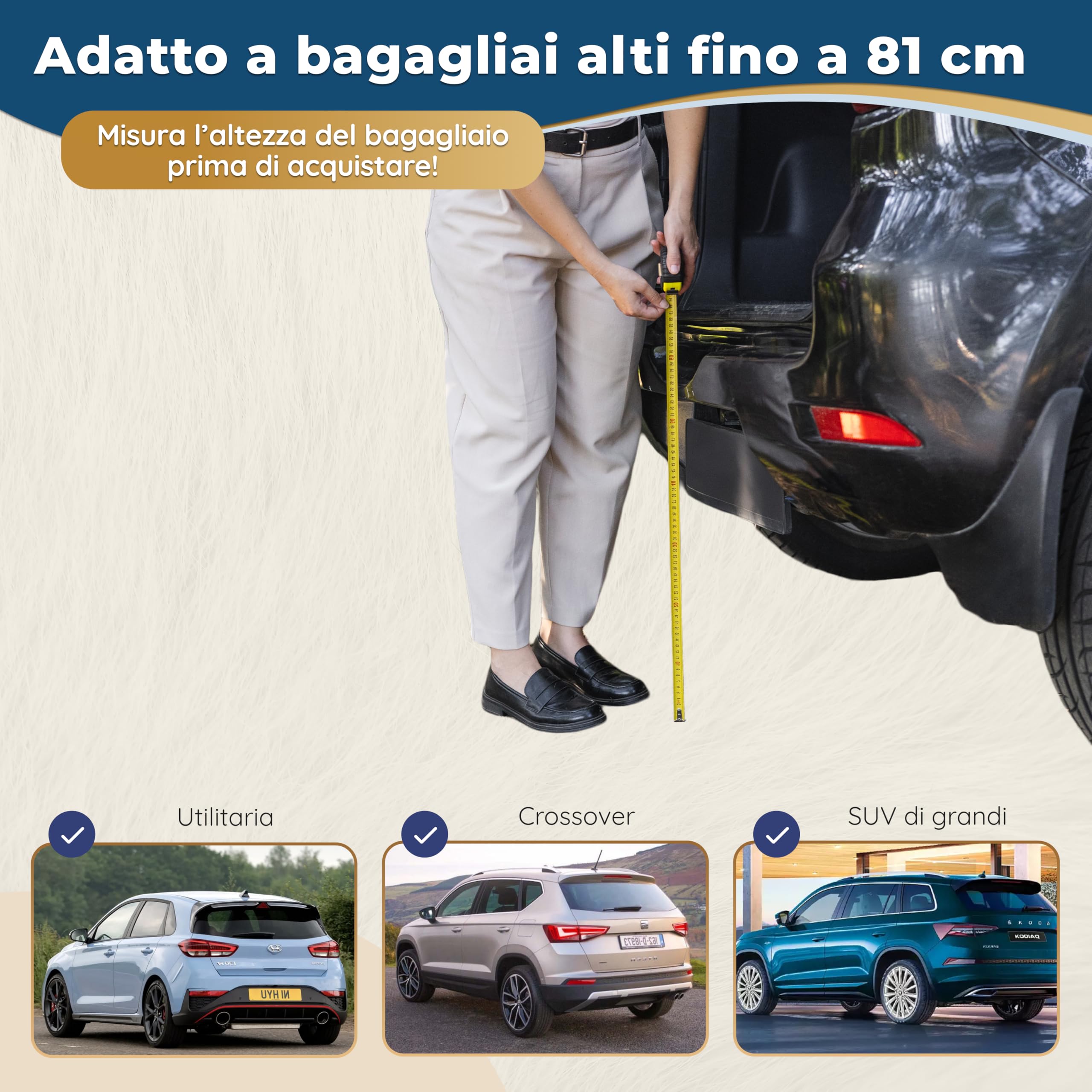 Rampa per Cani per Auto – STABILI – Rampa Antiscivolo in Gomma per Cani di Taglia Grande – 174 cm di Lunghezza & 38 cm di Larghezza – Scale per Cani Fino a 85 kg – Rampa Pieghevole per SUV – Nero