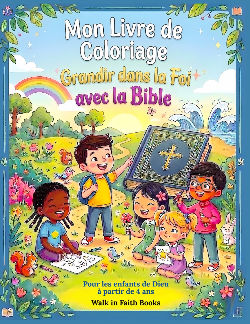 Mon Livre de Coloriage Grandir dans la Foi avec la Bible: Para les enfants de Dieu à partir de 4 ans