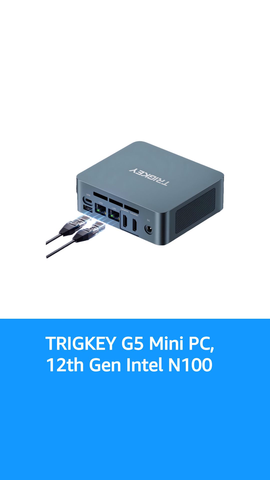 TRIGKEY Key N100 Mini PC, Intel N100 (4C/4T, Up to 3.4GHz) 16G