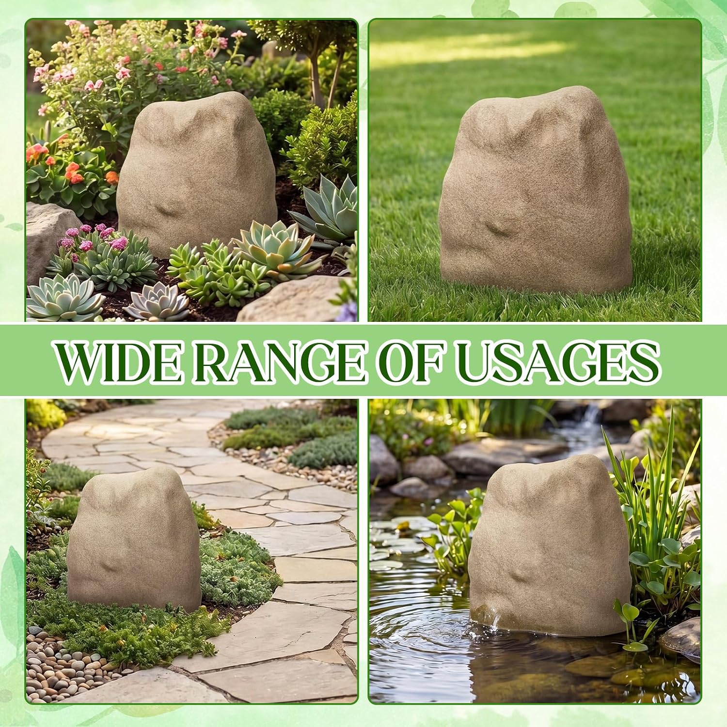 Novabright 1 Pcs Fake Rock Faux Landscape Cover, 11 x 11 x 5.91 Inches