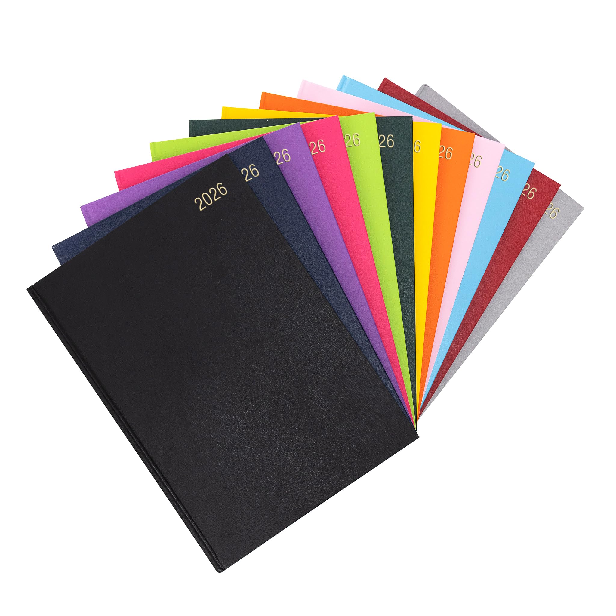 evelay 2026 Diary A4 A5 Day to Page Hardback Full Year Planner Organiser Journal (A4 Page a Day, Black)