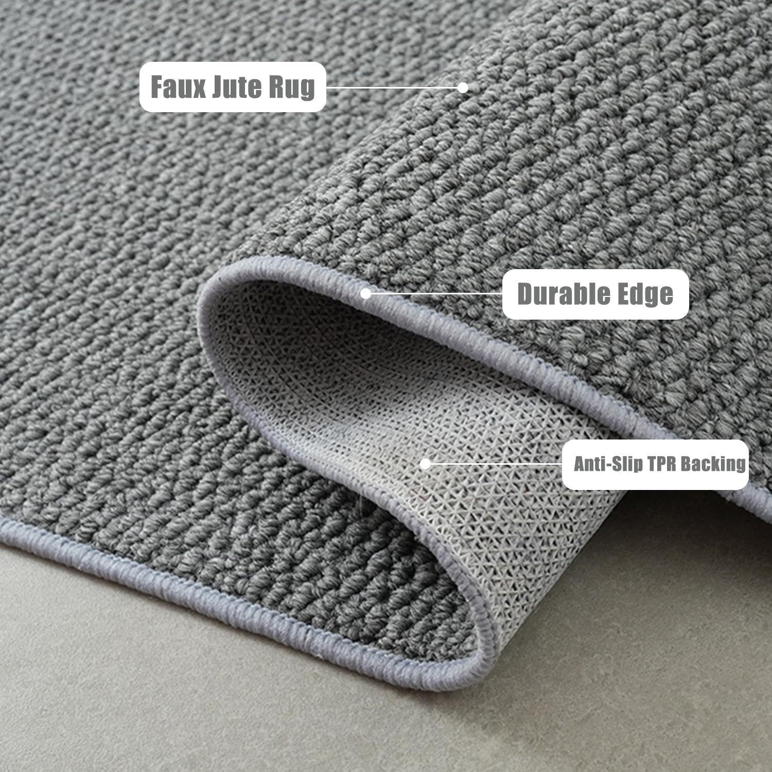 Round Thick Waterproof Non-Slip Rug Pad Durable Felt Floor Protector for All Floors & Hardwood Keeps Rugs in Place with Cushioning & Anti-Slip Grip (Grey,3FT Round)