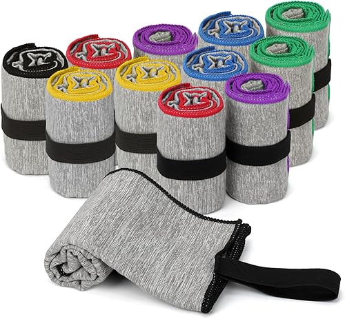 Paquete de 12 toallas de gimnasio de microfibra de secado rápido para hombres y mujeres, equipo de entrenamiento para fitness, yoga, ejercicio,