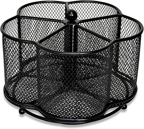 Soporte giratorio de 360 grados para escritorio, de malla, organizador de bolígrafos, soporte para lápices, accesorios de gran capacidad y