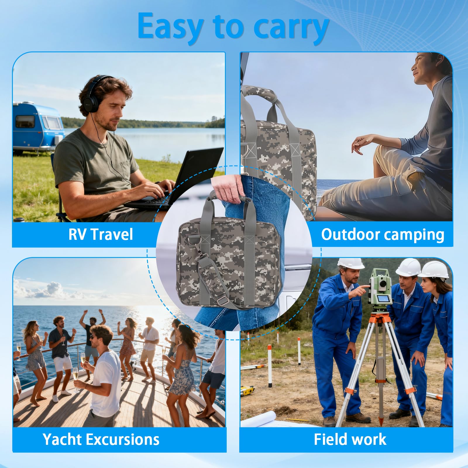 RC GearPro Tragbare Tasche für Starlink Mini, Schultertasche Reise-Tragetasche passend für Starlink Mini Schüssel Zubehör, Netzteil, Ethernet-Kabel
