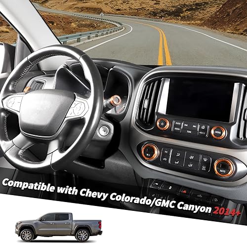 Miniatura 2 de Jimen Compatible con Chevrolet Colorado 2014-2022 8 piezas de consola central botón de CA de volumen de audio y señal de giro e interruptor de