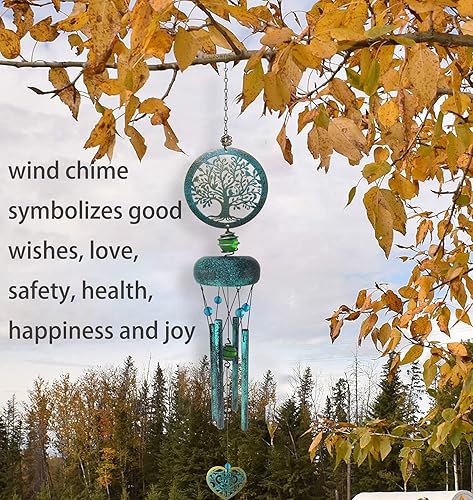 Miniatura 4 de Campanillas de viento, árbol de la vida, campanillas de viento de tono profundo para exteriores, regalo conmemorativo para mamá, abuela, mujer,