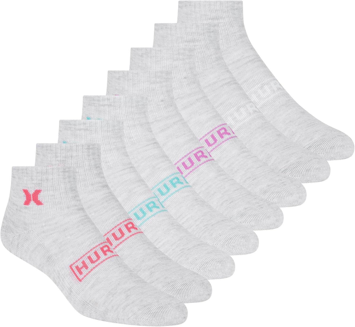 Hurley Women's Sport Ultra Soft Quarter Crew Socks (8-Pack)