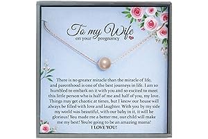 Pearl Necklace Gift from Pregnant Wife to Husband
