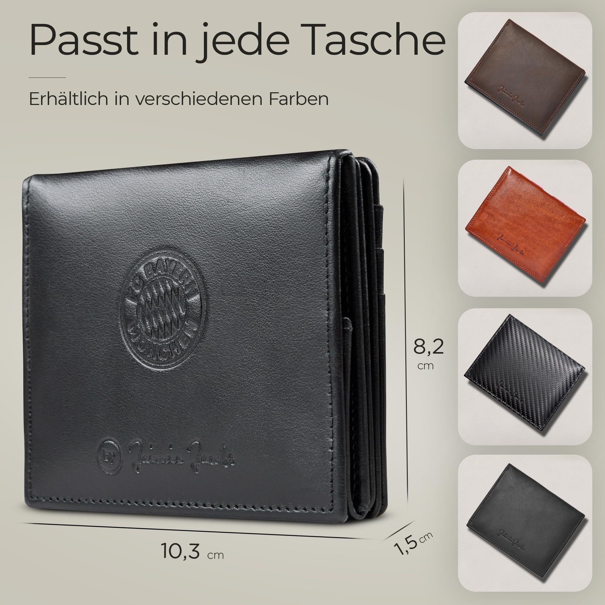 Jaimie Jacobs Flap Boy FC Bayern München Edition Magic Wallet Geldbeutel aus Leder offizieller Fanartikel (Mit Münzfach)