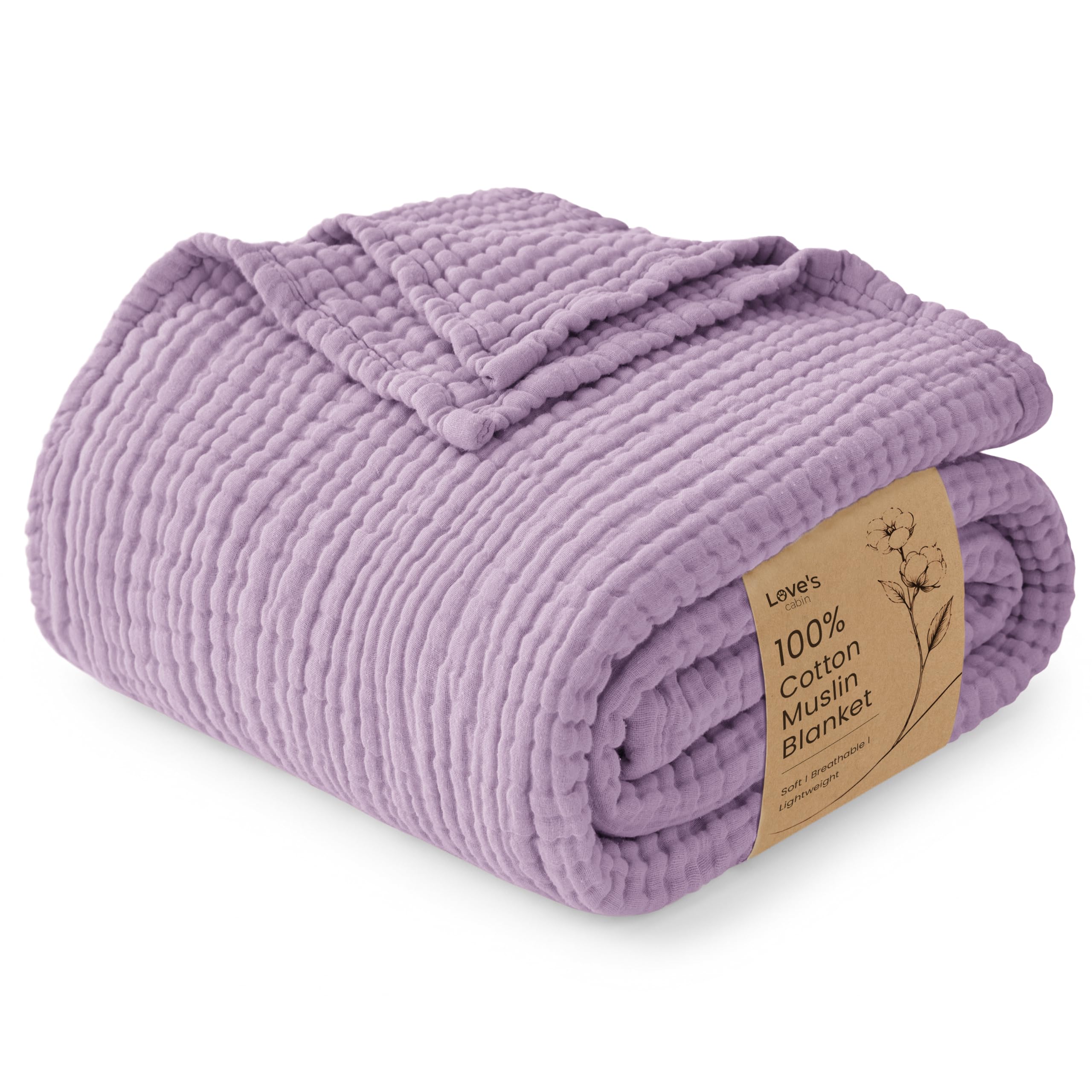 Amazon.com: Love's cabin 100% Cotton Muslin Blanket King Size for