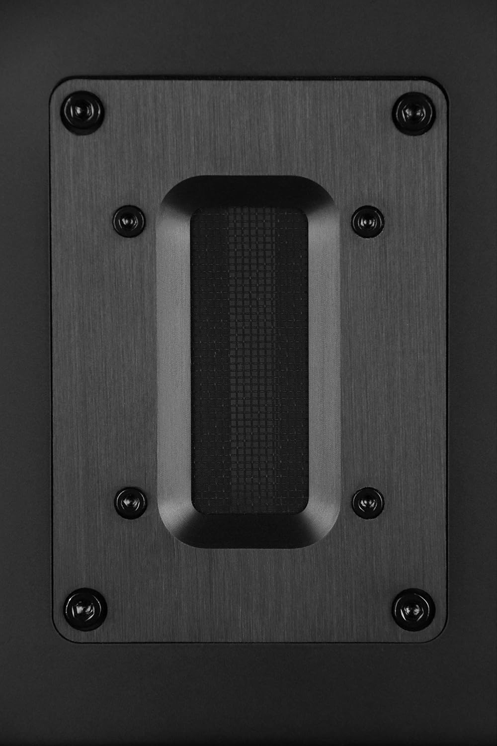 Close-up view of the aluminum ribbon tweeter diaphragm.