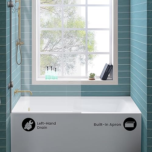 Vista 110 de Swiss Madison Well Made Forever SM-AB540MB Voltaire - Bañera de alcoba con faldón, 60 x 30 pulgadas, negro mate Mate negro