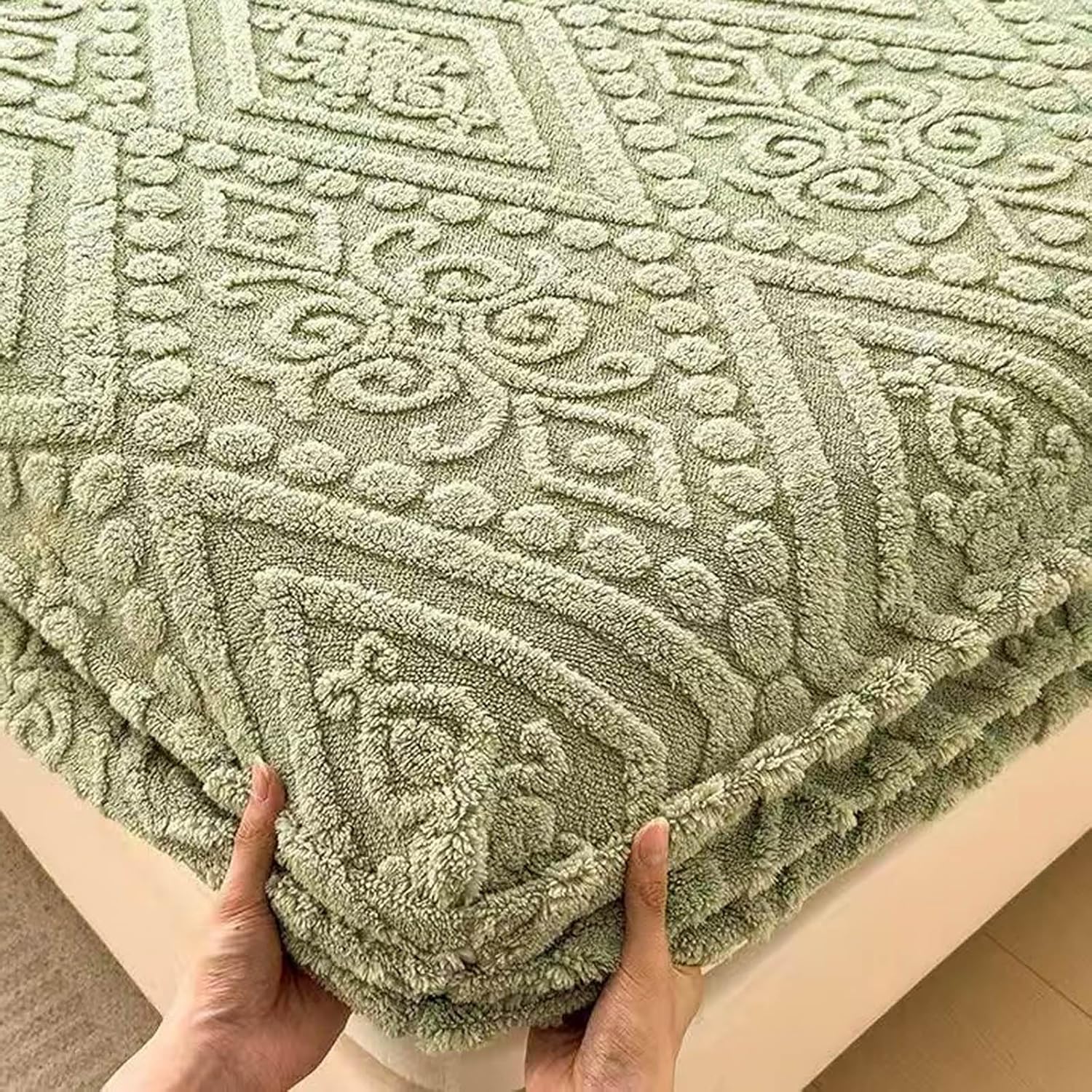 Elastic Bed Sheets, Elastic Bed Sheets Queen Size, Elastic Bedsheets, Elastic Bed Sheets King Size, Elastic Bed Sheets Quilted, Non-Slip Elastic Bed Sheets Full Size (Green, 200 * 220cm)