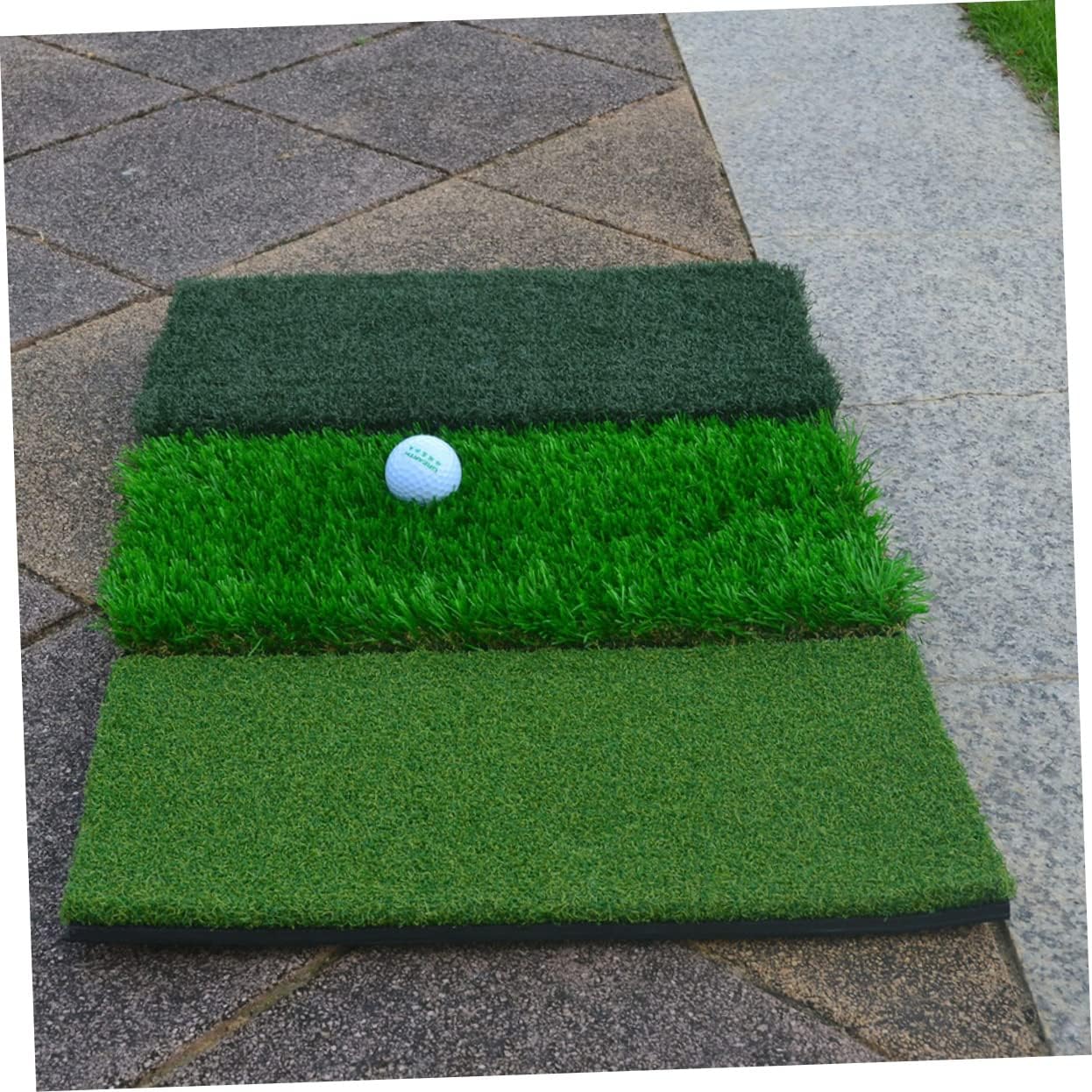 Mikikit 1pc Golf Hitting Mat for Practice Combined and Short Grass Pad Realistic Swing Training Aid Portable Design for Beginners