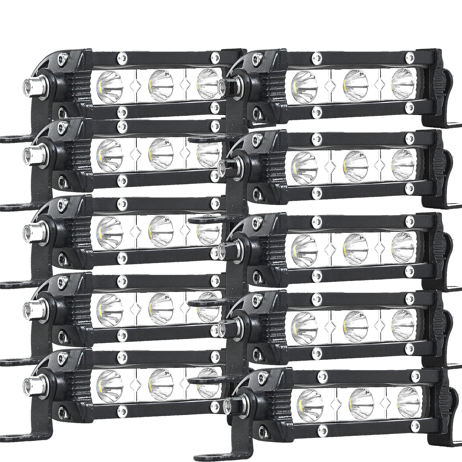PICAA Fila Unica Barra luminosa LED Fuoristrada 10,4 cm 15W Fari Led Trattore 12V 24V Slim reflektor LED Luce da Lavoro dla samochodów Barca FUORI STRADA 4X4 SUV ATV UTV Truck (10 szt.)