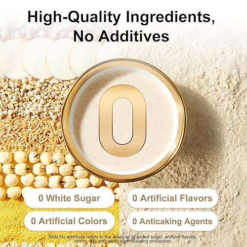 Miniatura 5 de I WUGU Polvo de semillas de ñame, coix y loto, polvo de reemplazo de comidas a base de plantas, con probióticos y prebióticos para la salud